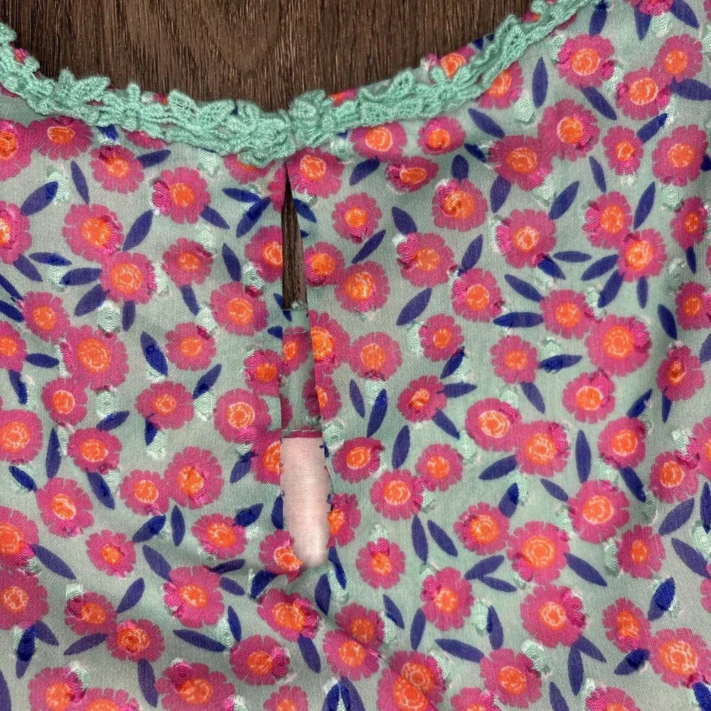 Kate Spade Dress Girl's Size 10 Floral Chiffon Trapeze Tiered Fully Lined Easter